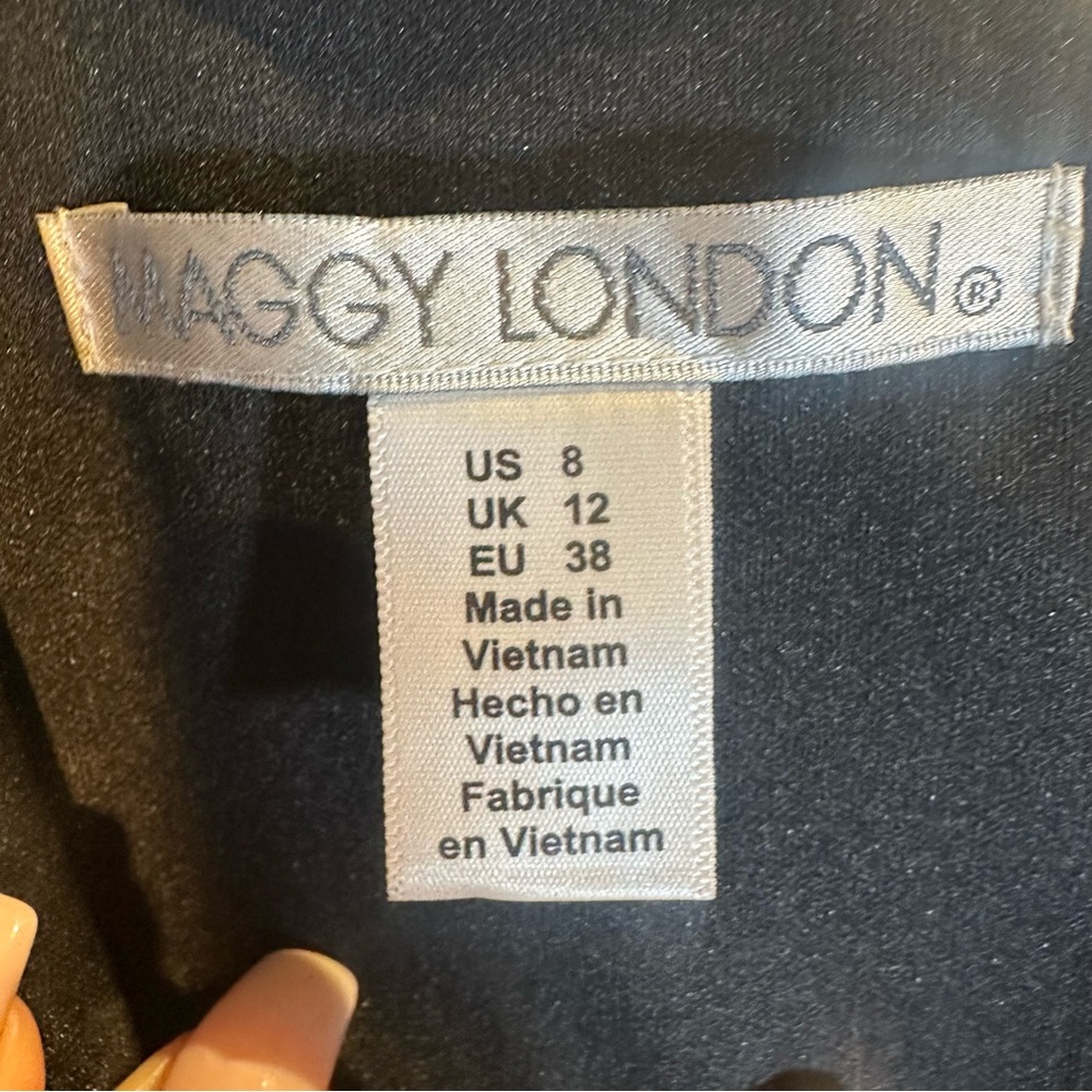 Maggy London Black V-Neck Mini Dress - Picture 7 of 9